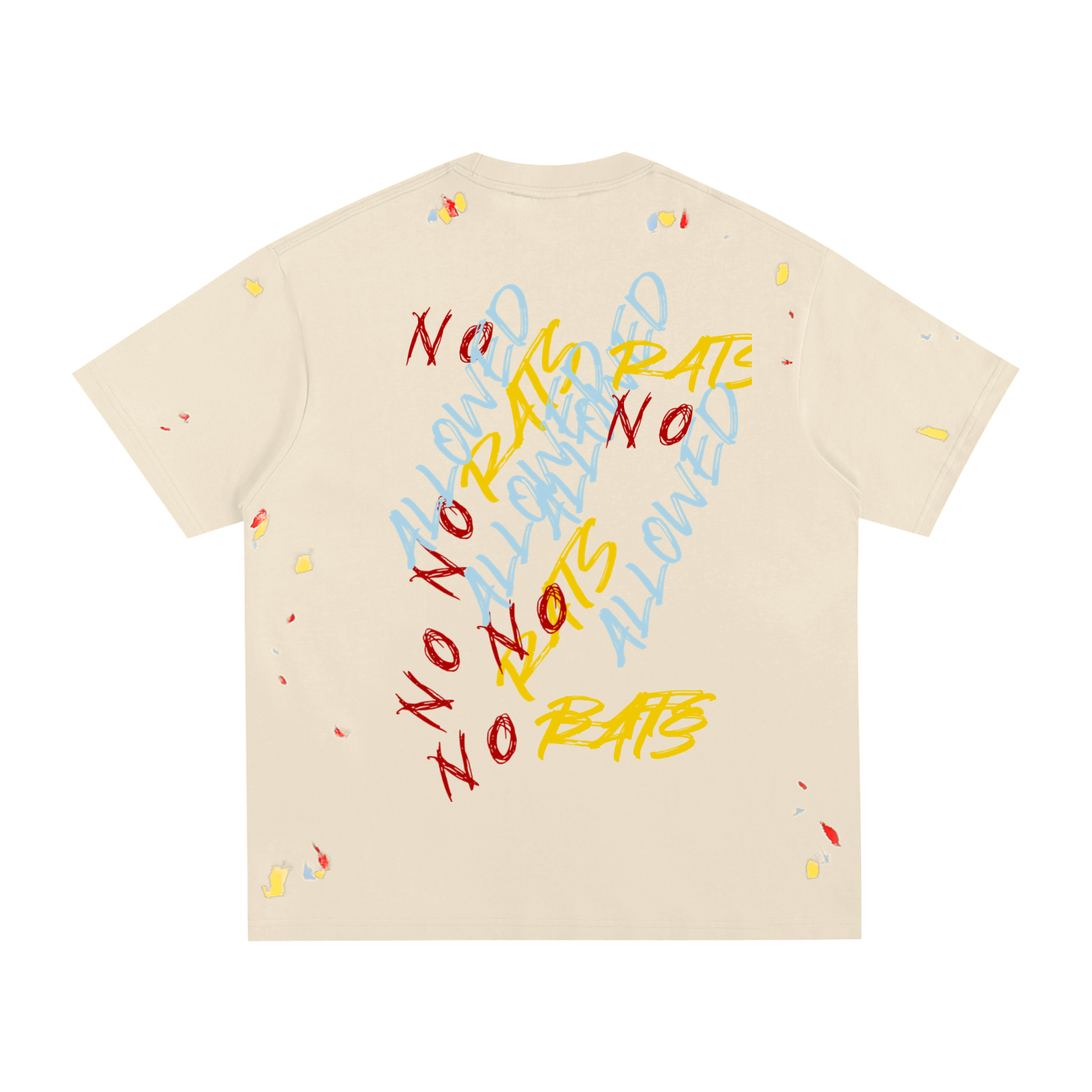 Double ЯR No Rats Allowed Paint Splatter T-Shirt