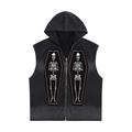 Double ЯR Skull Souls zip-up Hooded Tank Top
