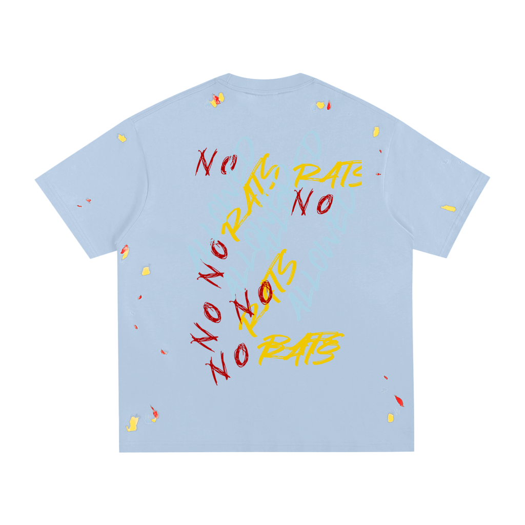 Double ЯR No Rats Allowed Paint Splatter T-Shirt