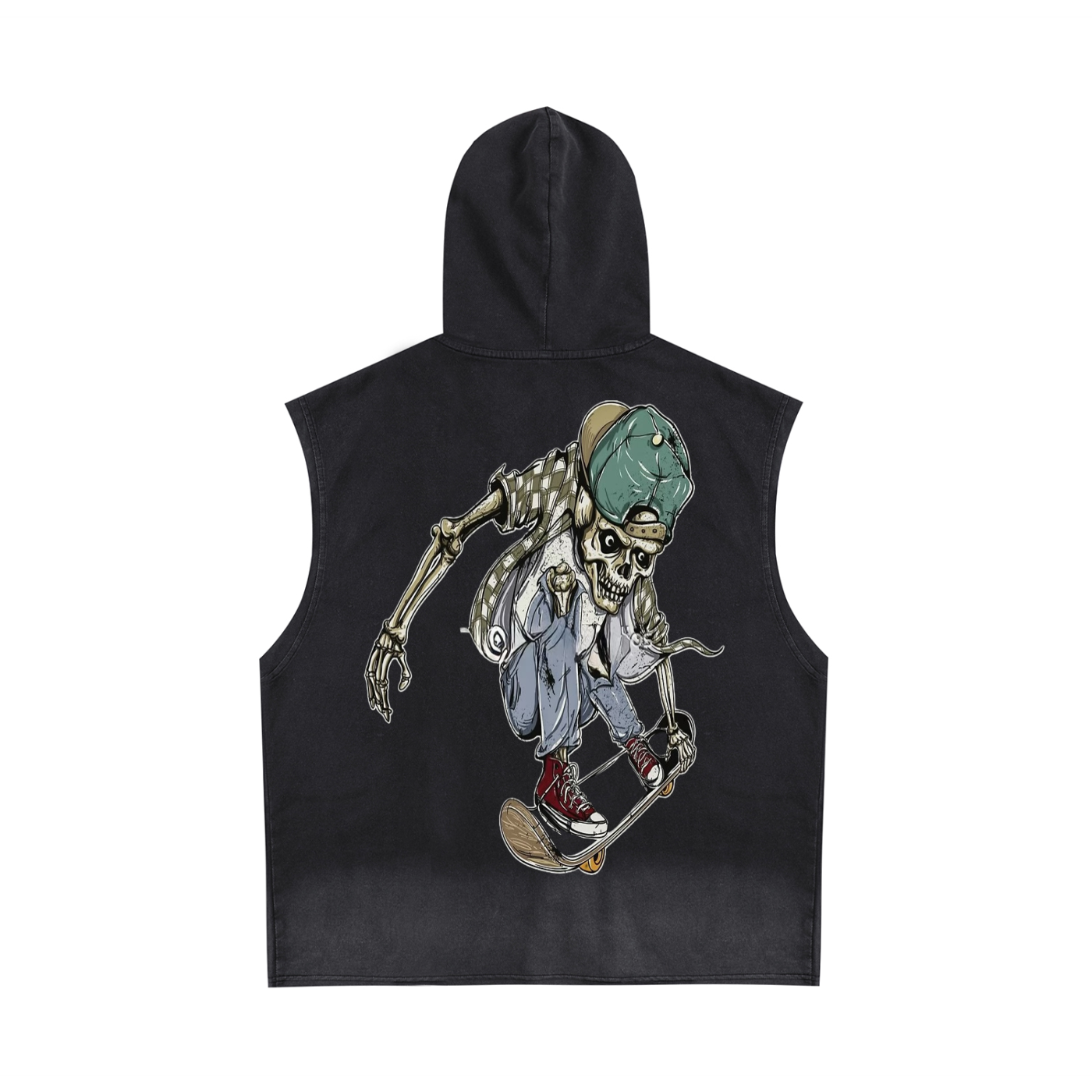 Double ЯR Skull Souls zip-up Hooded Tank Top