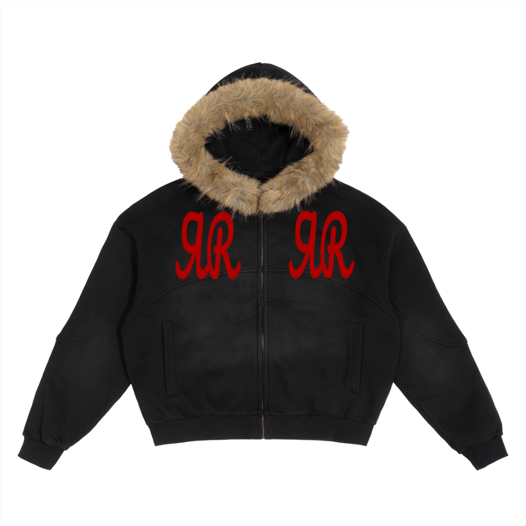 Double ЯR  fur Hoodie
